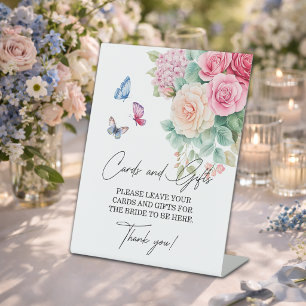 Cards & Gifts Blooms Butterflies Bridal Shower  Pedestal Sign