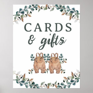 Cards & Gifts Boho Gender Neutral Twins Poster