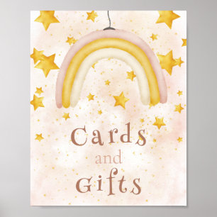 Cards & Gifts Boho rainbow gold stars magic dust Poster