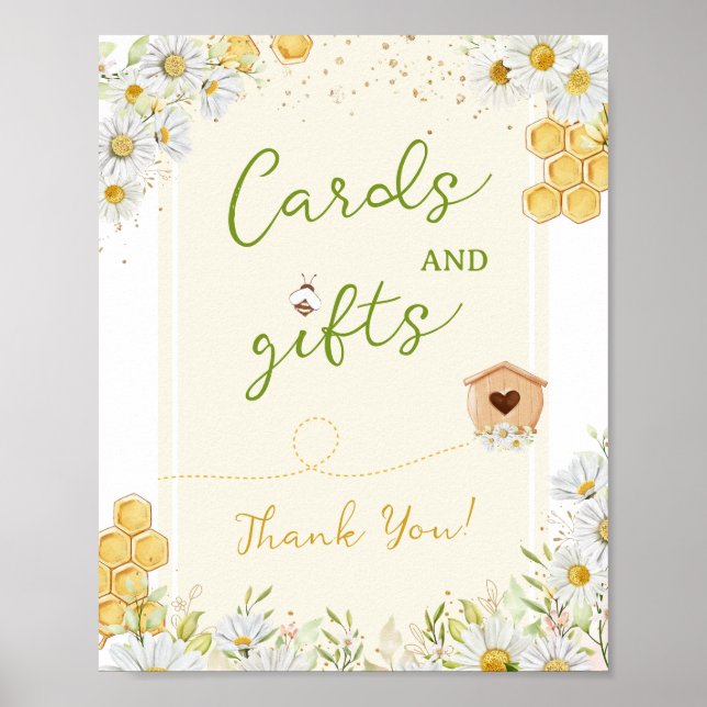 Cards Gifts Bumblebee Party Bridal Bee Baby Shower Poster (Front)