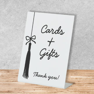 Cards & Gifts Coquette Black & White Graduation Pedestal Sign