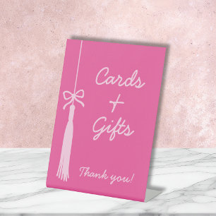 Cards & Gifts Coquette Bow Tassel 2025 Graduation Pedestal Sign