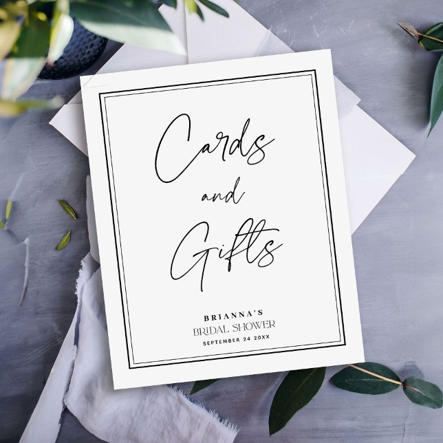 Cards & Gifts Elegant Black & White Bridal Shower Poster (Creator Uploaded)