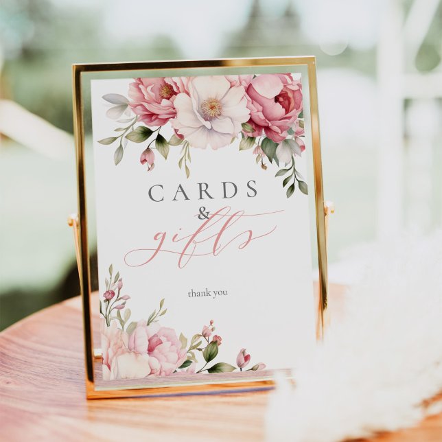 Cards Gifts Elegant Pink Floral Baby Shower Sign (Creator Uploaded)