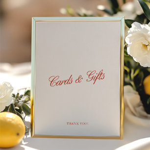 Cards & Gifts Elegant Red & Ivory Wedding Sign