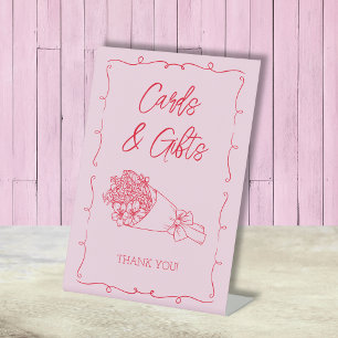 Cards & Gifts Farmer's Market Pink Bridal Shower Pedestal Sign