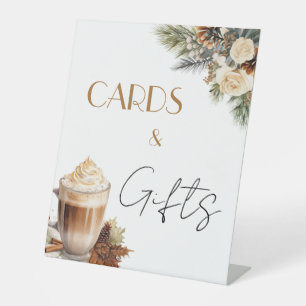 Cards & Gifts Floral Coffee Bridal Shower  Pedestal Sign