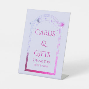 Cards & Gifts Lavender Pink Celestial Wedding Pedestal Sign