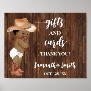 Cards & Gifts Little AA Cowboy Baby Shower Sign