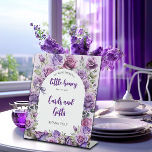 Cards & Gifts Little Honey Purple Rose Baby Shower Pedestal Sign