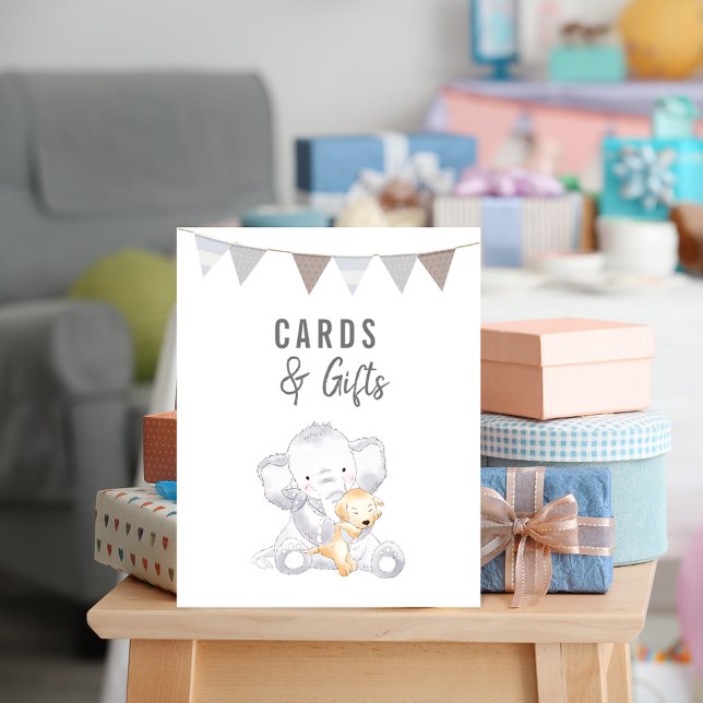 Cards & Gifts Modern Baby Elephant Gender Neutral Poster (Creator Uploaded)