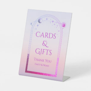 Cards & Gifts Mystical Sunset Pink Wedding Pedestal Sign