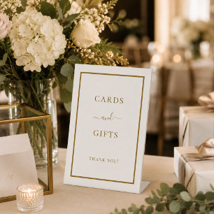 Cards gifts party ivory pedestal sign