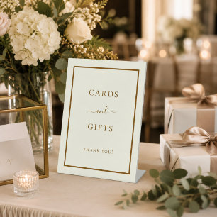 Cards gifts party ivory pedestal sign