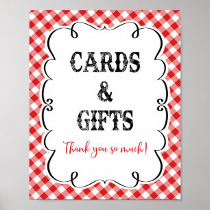 Cards & Gifts Red Gingham I Do BBQ Picnic Poster
