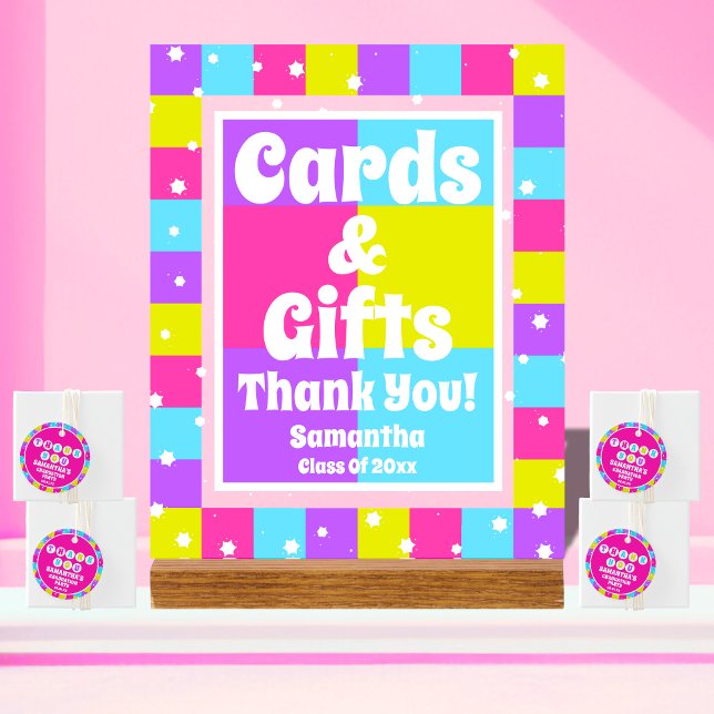 Cards & Gifts Retro Neon Graduation Party Acrylic Sign (Creator Uploaded)