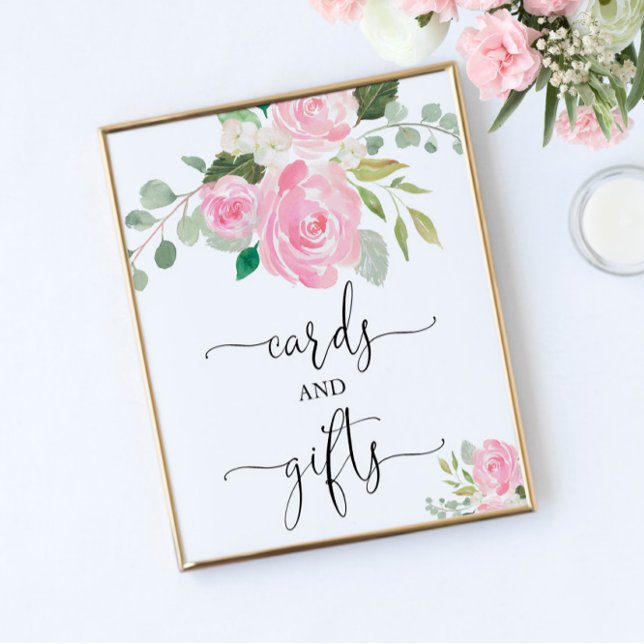 Cards gifts sign blush pink floral baby shower (Creator Uploaded)