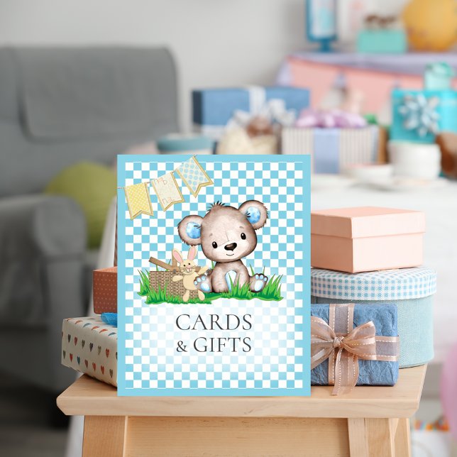 Cards & Gifts Table Teddy Bear Picnic Baby Shower  Poster (Creator Uploaded)