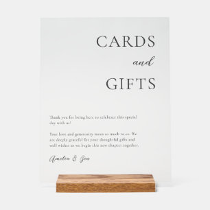 Cards Gifts Table Thank You Elegant Black White  Acrylic Sign