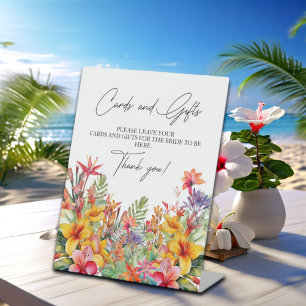 Cards & Gifts Tropical Luau Bridal Shower Pedestal Sign