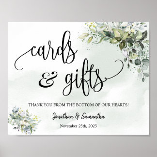 Cards & Gifts wedding reception eucalyptus sign