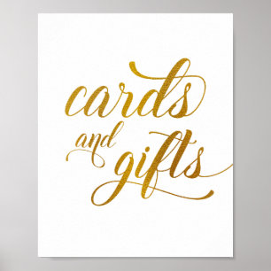 Cards & Gifts Wedding & Shower Sign   Gold Foil