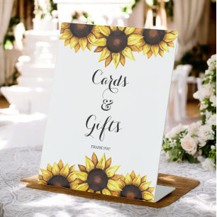 Cards Gifts Wedding Sunflower  Pedestal Sign