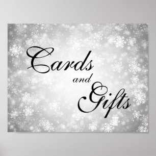 Cards & Gifts Wedding Winter Wonderland Silver Poster