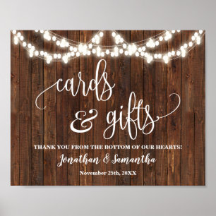 Cards & Gifts Western Wedding Reception Sign