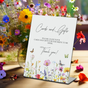 Cards & Gifts Wildflower Butterflies Bridal Shower Pedestal Sign