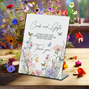 Cards & Gifts Wildflower Butterflies Bridal Shower Pedestal Sign