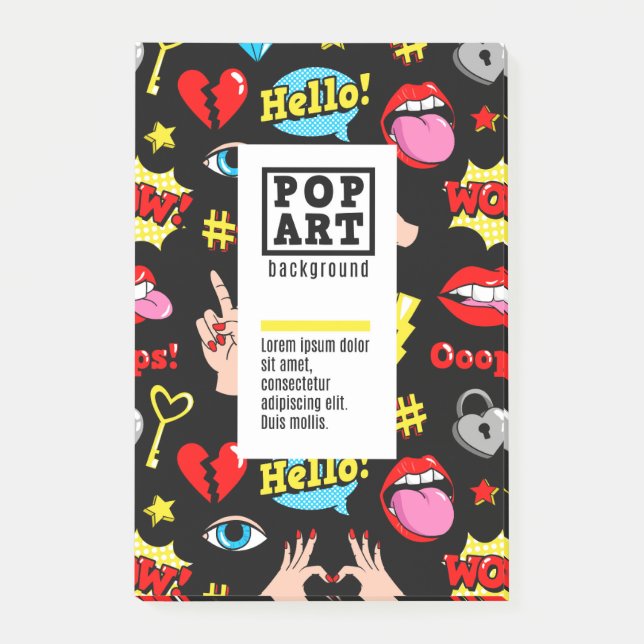 Cards in comic style post-it notes (Front)