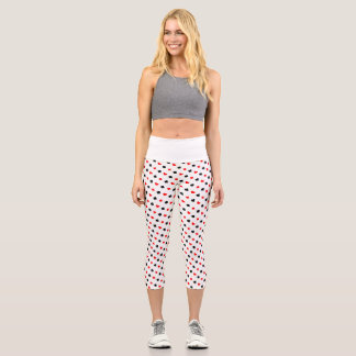 Cards Repeating Pattern High Waist Yoga Capris
