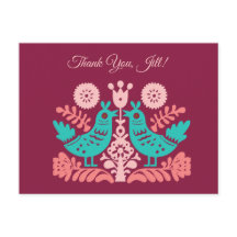 CARDS: Scandinavian Folk Art Birds Thank You