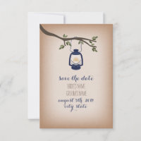 Cardstock Inspired Blue Camp Lantern Save The Date