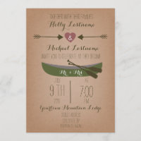 Cardstock Inspired Canoe + Arrows Wedding Invite