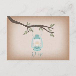 Cardstock Inspired Light Blue Lantern RSVP Card