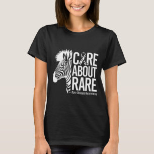 Care about rare disease awareness zebra ribbon T-Shirt