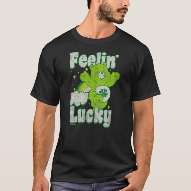 Care Bears Good Luck Bear Jumping Feelin Lucky Dis T-Shirt (Front)