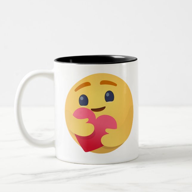 Care Emojis Facebook Two-Tone Coffee Mug (Left)