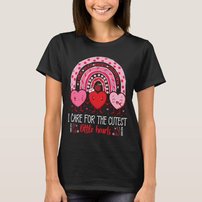 Care For Cutest Little Hearts L&D Nurse Valentines T-Shirt (Front)
