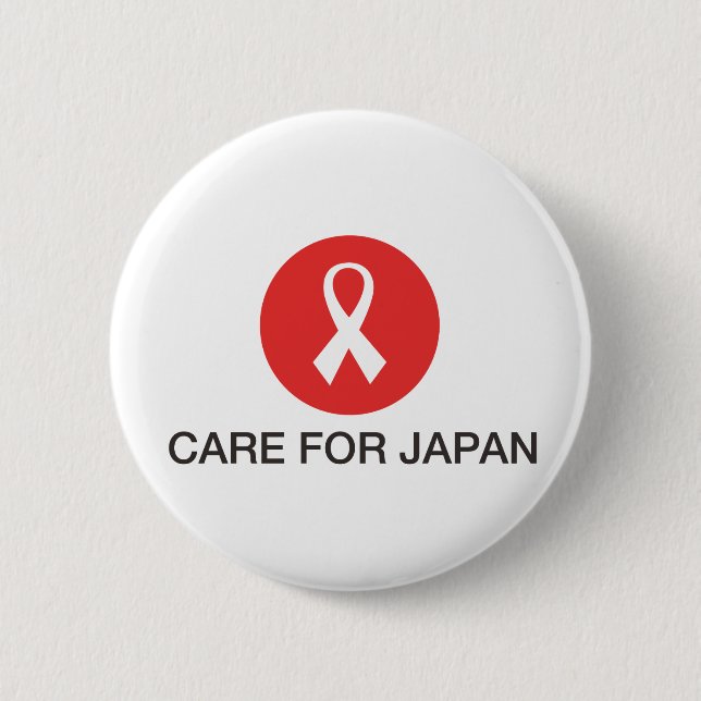 CARE FOR JAPAN 6 CM ROUND BADGE (Front)