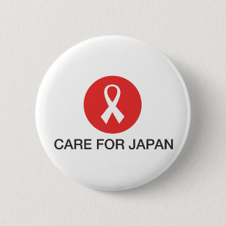 CARE FOR JAPAN 6 CM ROUND BADGE