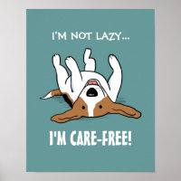 Care-Free Beagle - Cute Dog with Custom Text