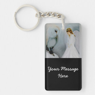 Care Guardian Angel and White Owl Key Ring