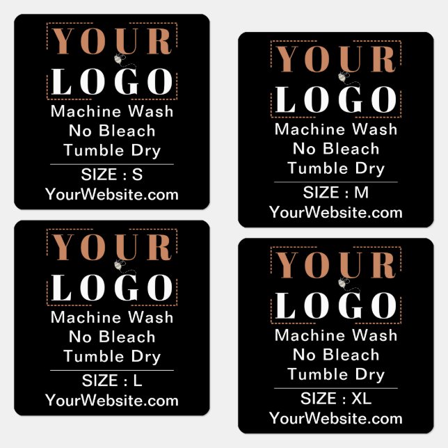 Care Instructions and Size Square Black Garment (Group)