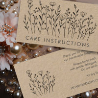 CARE INSTRUCTIONS Chic Elegant Wildflower Kraft