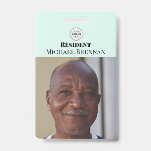 Care Nursing or Retirement Resident Teal Photo ID  Badge