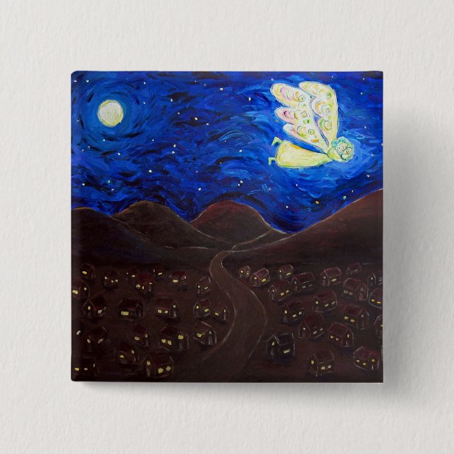 Care of the Soul Baby Angel Pin Button Pendant (Front)