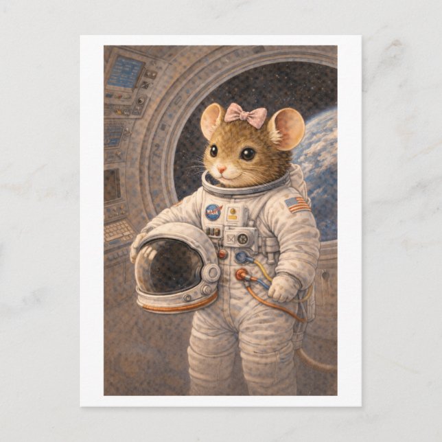 Career Mouse as Astronaut Postcard (Front)